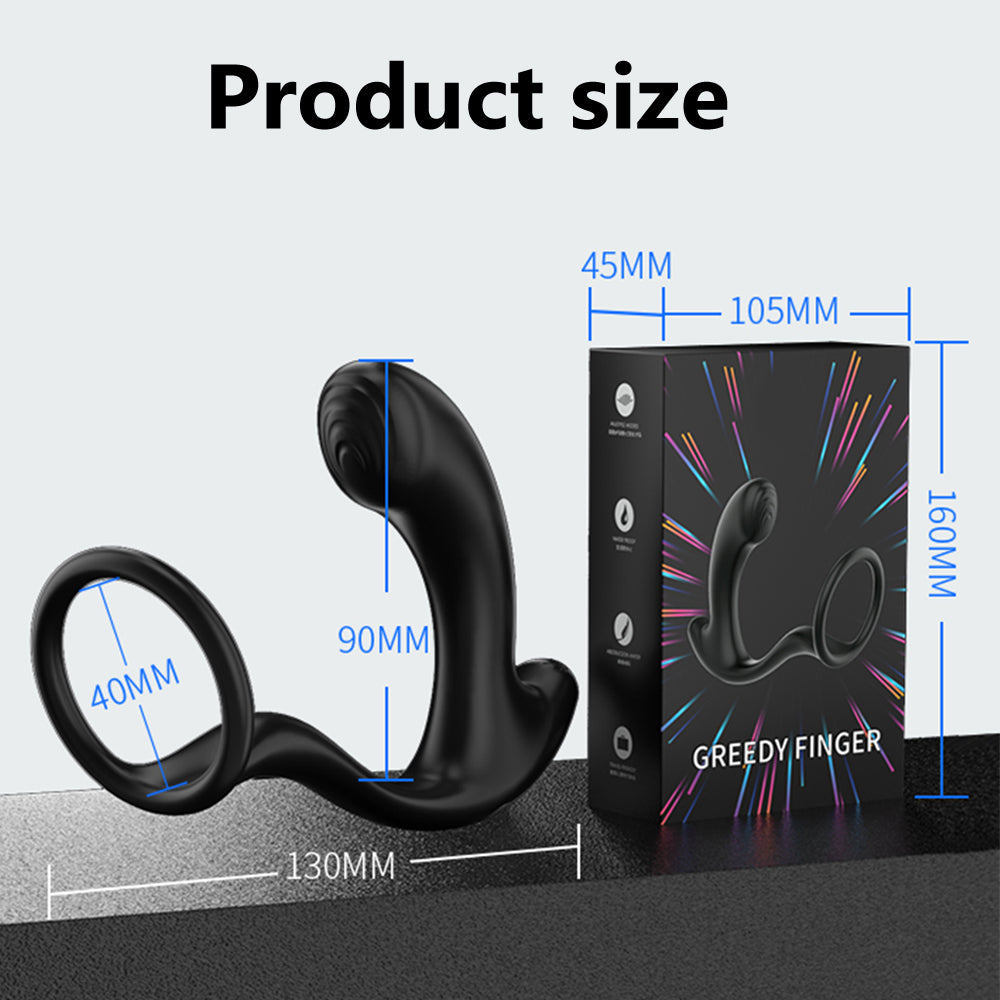 Greedy Finger Male Vibrating Clip Prostate Massager With Cock Ring Lurevibes