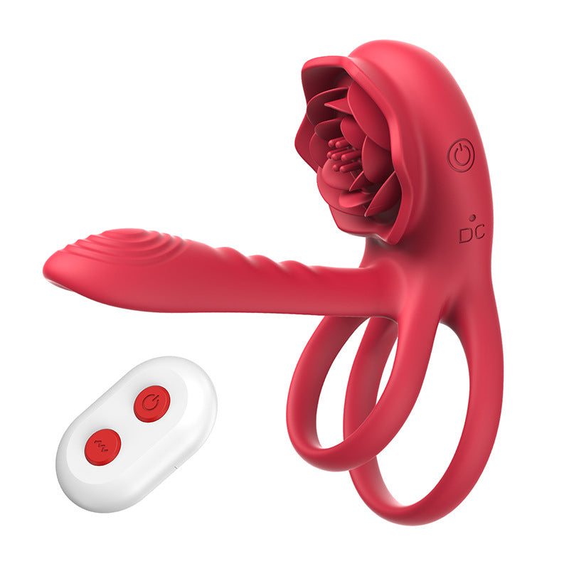 Lurevibes - Rose Cock Ring Vibrator Clit Stimulator Couple Toy Upgraded Version Lurevibes