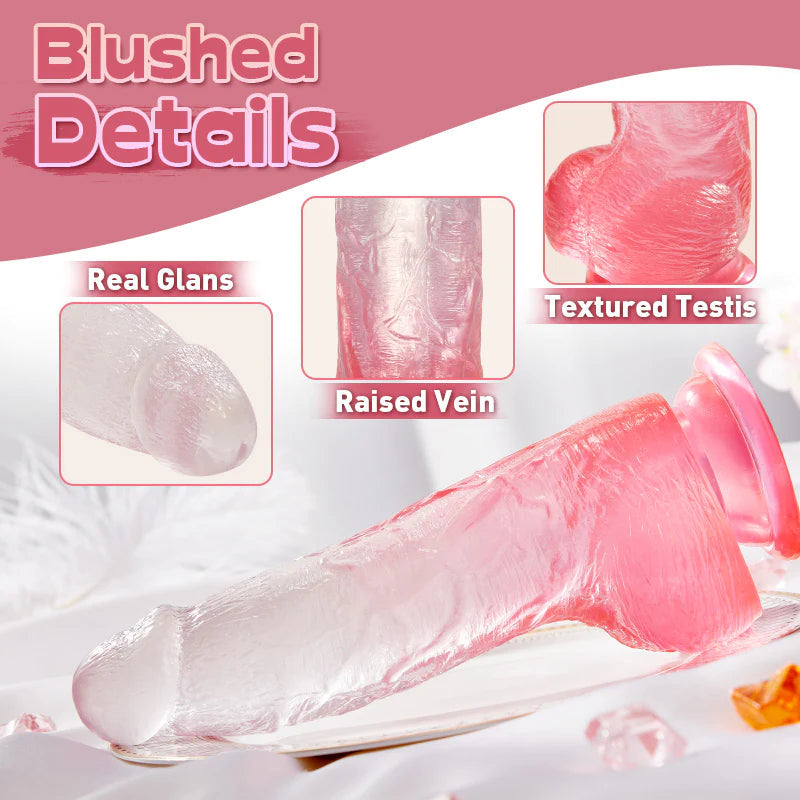 Crystal Jelly Dildo With Strong Suction Cup Huge Dildo 8 Inch Lurevibes