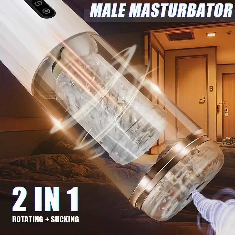 10-Frequency Rotating 10-Frequency Retractable Male Masturbator Lurevibes