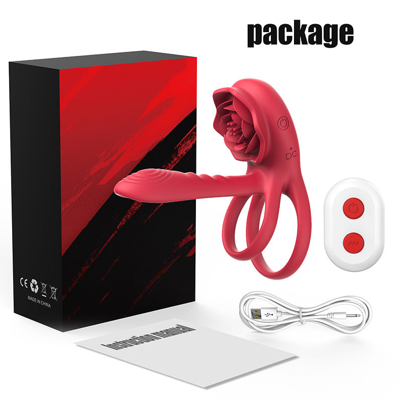 Lurevibes - Rose Cock Ring Vibrator Clit Stimulator Couple Toy Upgraded Version Lurevibes