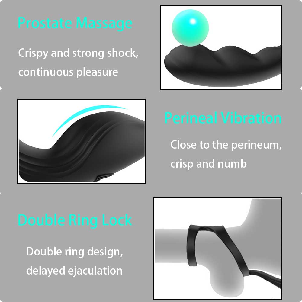 9 Speed Vibrating Prostate Massager Delayed Ejaculation Ring Anal Plug Vibrator With Remote Control Lurevibes