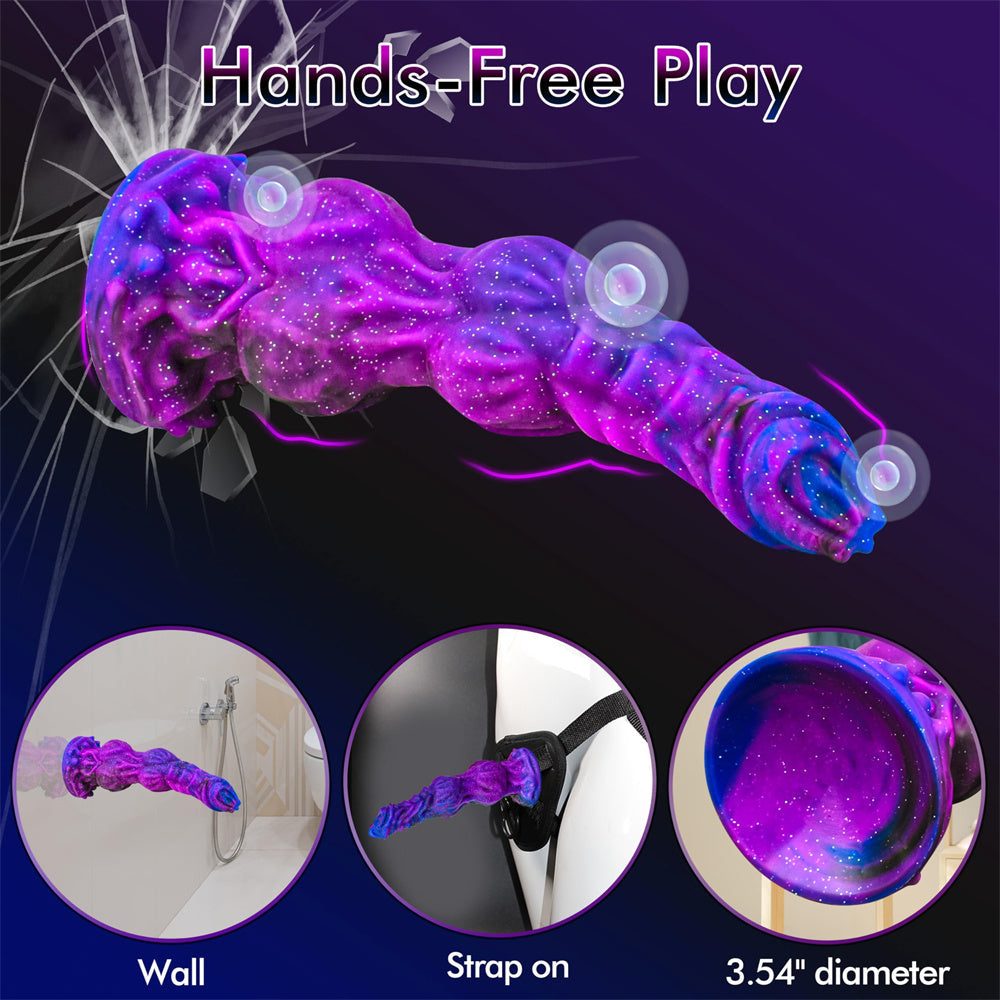 9.6 Inches Monster Dildo Fantasy Horse Dildo With 2 Big Knots And Strong Suction Cup Lurevibes