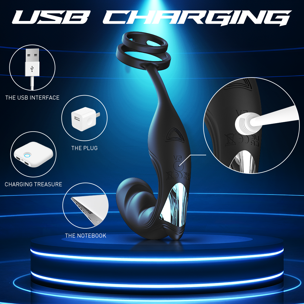 9 Speed Vibrating Prostate Massager Delayed Ejaculation Ring Anal Plug Vibrator With Remote Control Lurevibes