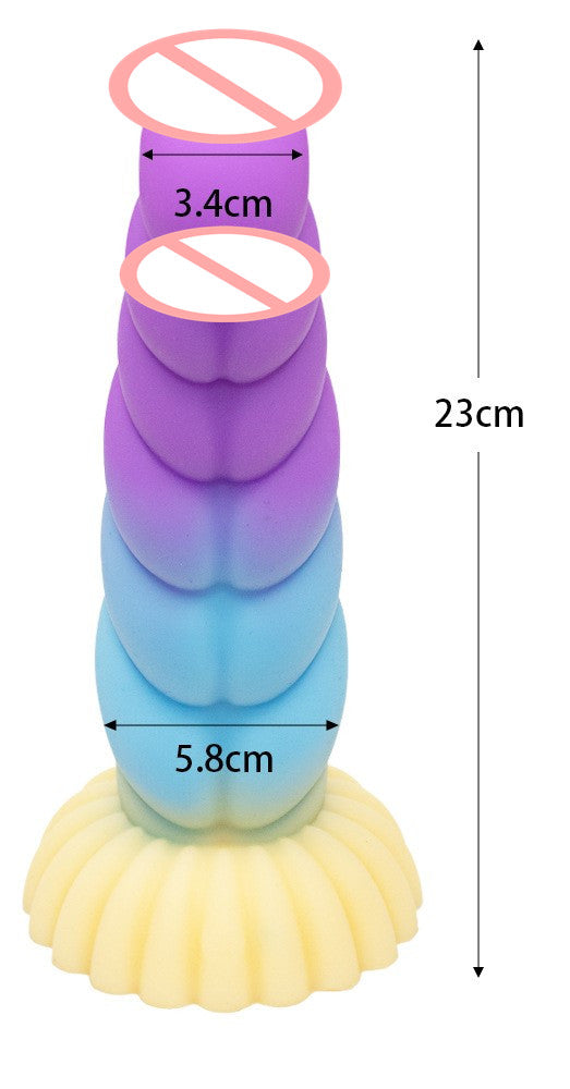 Colorful Braid Dildo Vibrator Liquid Silicone Anal Plug Lurevibes