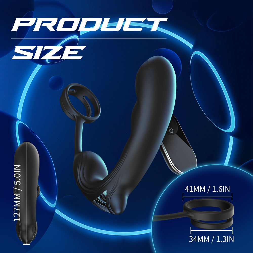 9 Speed Vibrating Prostate Massager Delayed Ejaculation Ring Anal Plug Vibrator With Remote Control Lurevibes