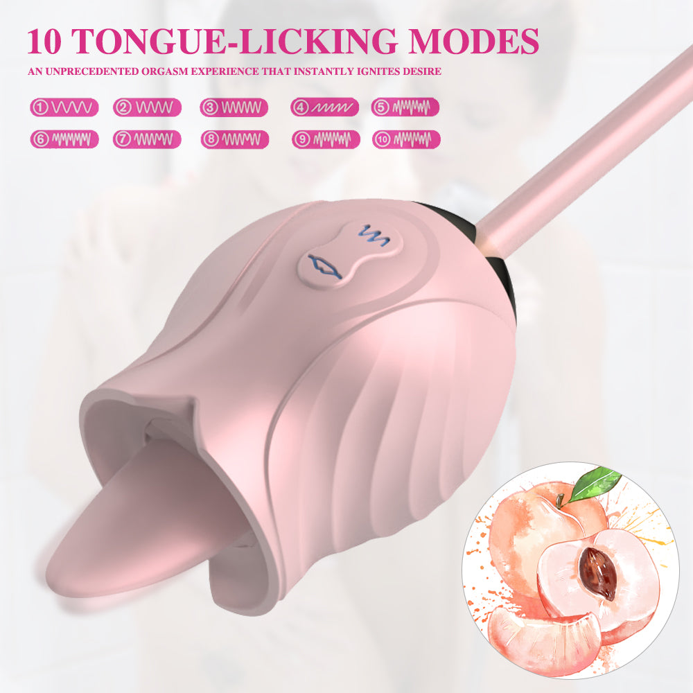 Lurevibes- New Rose Toy Warming G-spot Tongue Licking Vibrator Lurevibes