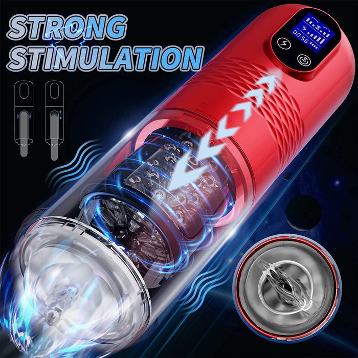 Lurevibes- Strong stimulation Innovative Motors Telescoping LCD Display Masturbator Lurevibes