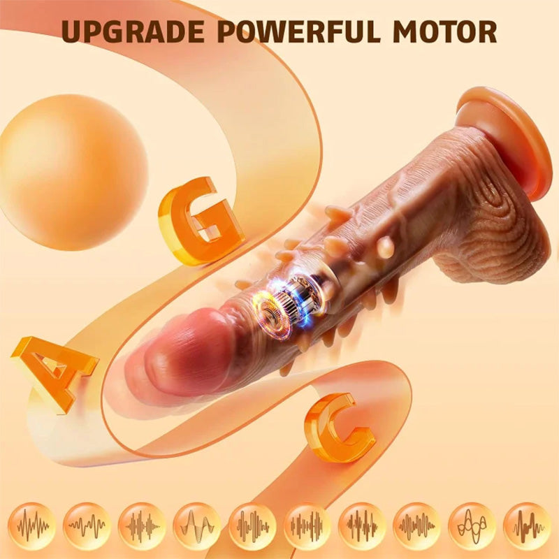 3 Thrusting & 9 Vibration G Spot Anal Stimulation Heating Dildo Lurevibes