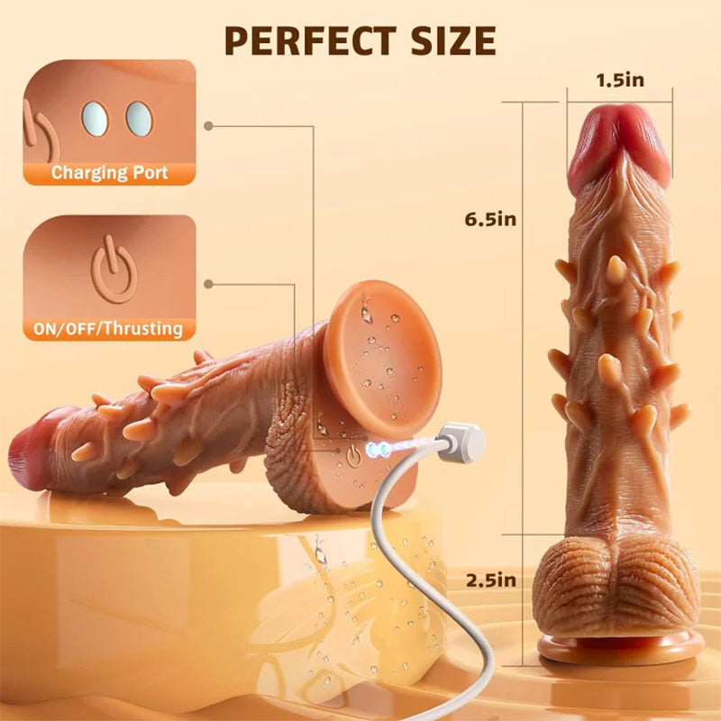 3 Thrusting & 9 Vibration G Spot Anal Stimulation Heating Dildo Lurevibes