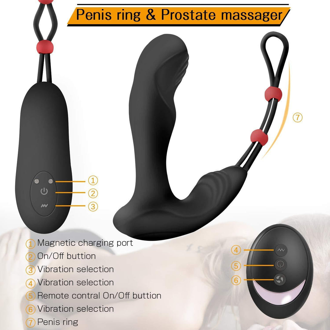 Lurevibes - Men's wireless remote control backyard bead pulling 9-frequency vibrating anal plug prostate toy Lurevibes