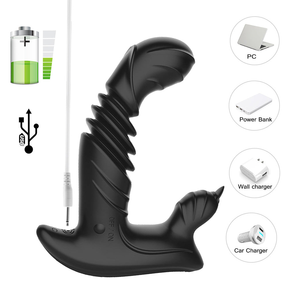 Lurevibes - Telescopic Prostate Massager For Men And Women Double Shock Masturbation G-spot Vestibule Anal Plug Sex Toy Wholesale Lurevibes