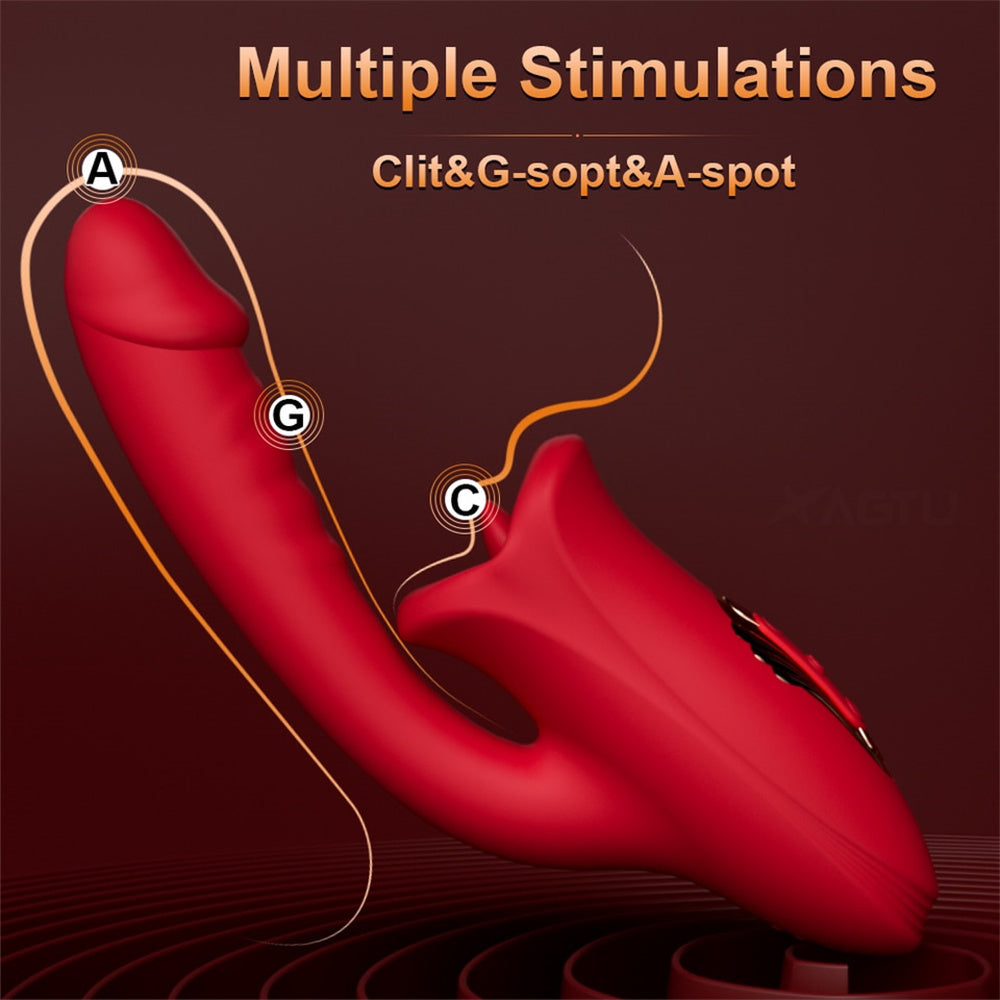 Lurevibes - Rose Muncher Mouth Shaped Lip Biting Vibrator With G Spot Vibrator Lurevibes