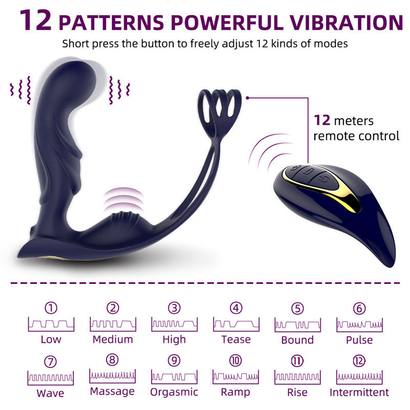 Lurevibes- Wireless Remote Control Male Prostate Vibrating Massager Cock Ring Lurevibes