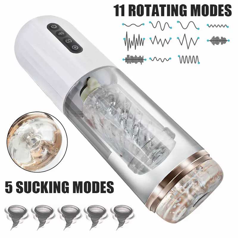 10-Frequency Rotating 10-Frequency Retractable Male Masturbator Lurevibes