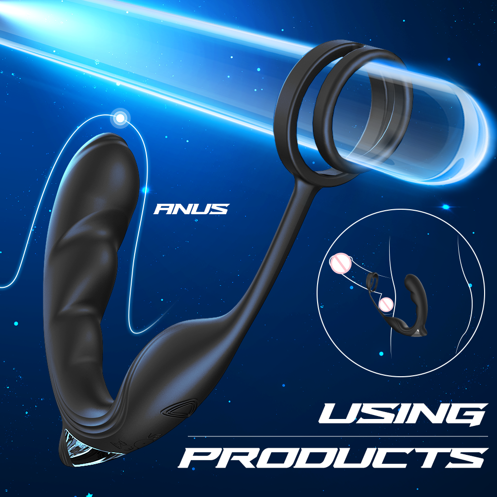 9 Speed Vibrating Prostate Massager Delayed Ejaculation Ring Anal Plug Vibrator With Remote Control Lurevibes