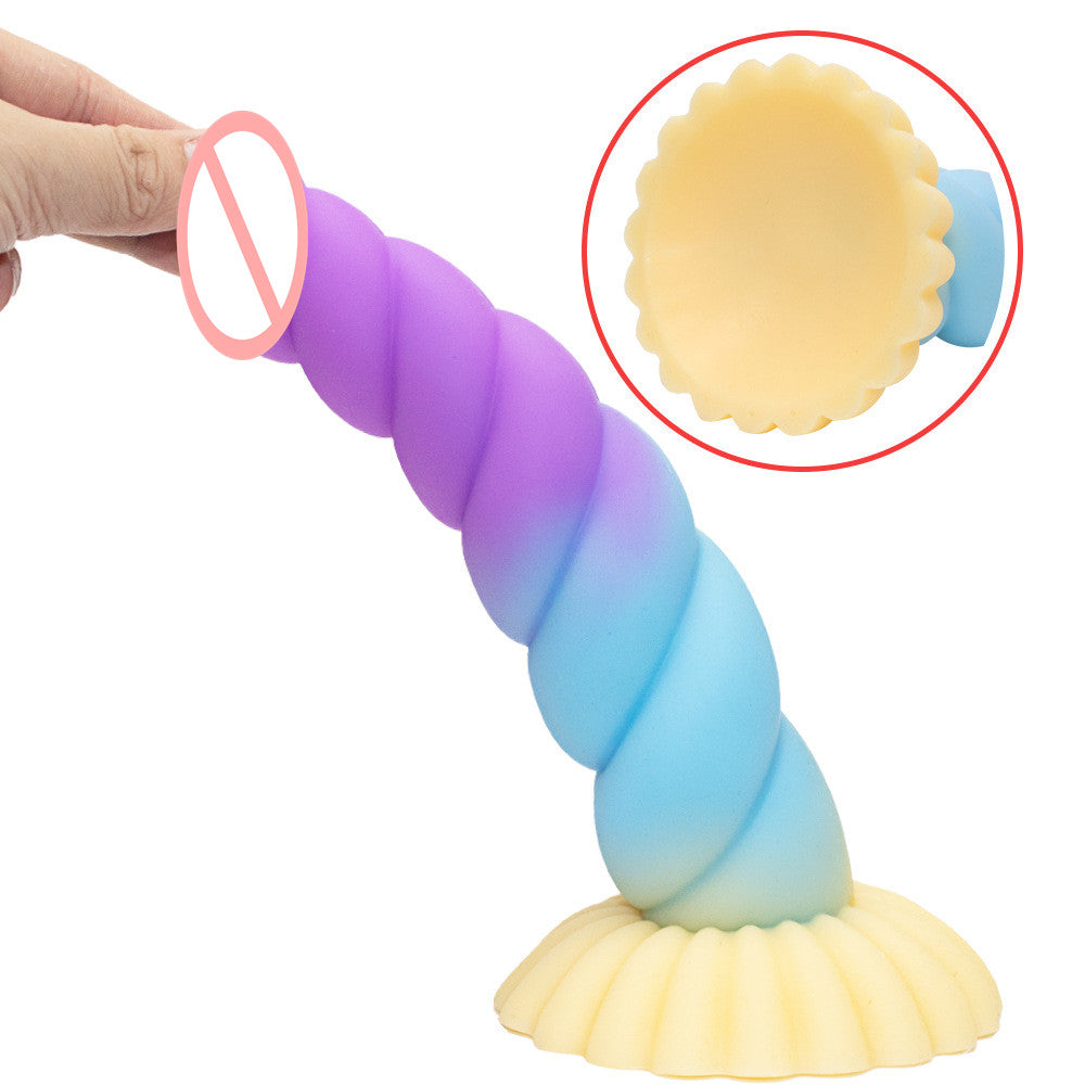 Colorful Braid Dildo Vibrator Liquid Silicone Anal Plug Lurevibes