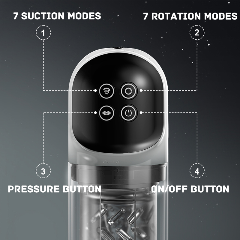 Night Elf 7 Rotation Suction Vacuum Pumps Masturbator Cup Lurevibes