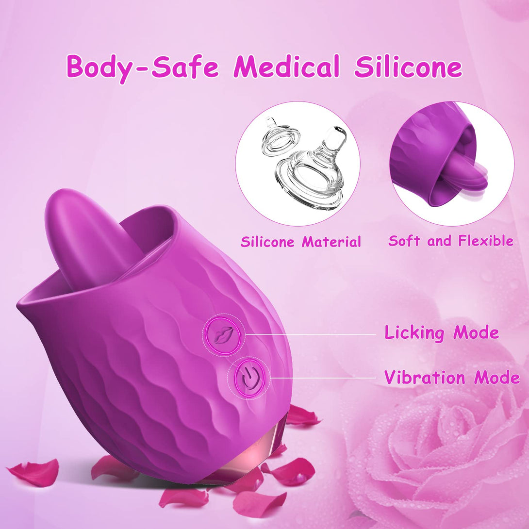 Lurevibes -Rose Toy Vibrator For Wome Clitoral Tongue Licking Vibrator Lurevibes