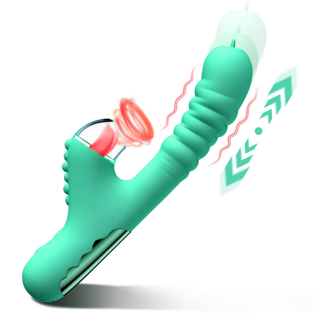 Lurevibes - Small Dinosaur Vibrator - Multi-frequency Telescopic Tongue Sucking Clit Stimulation Vibrator Lurevibes