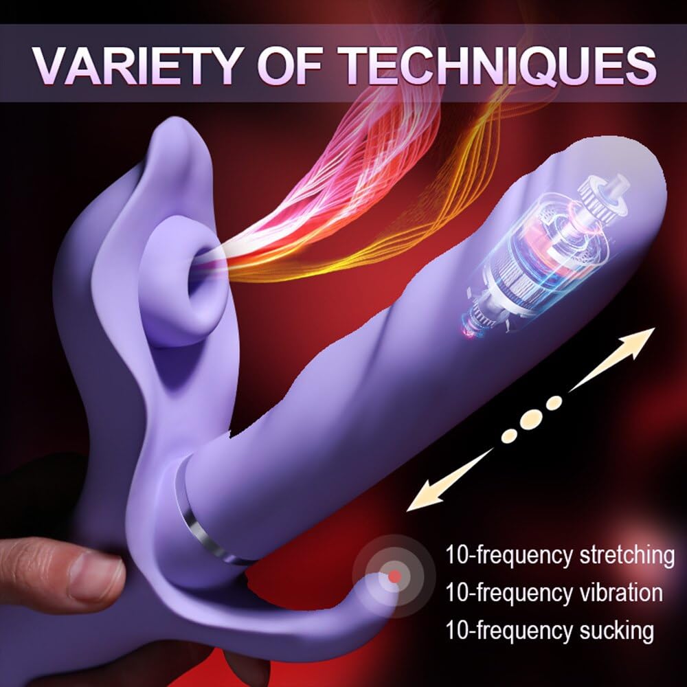 Telescopic Vibrator Clitoris Stimulator Vagina G-Spot Massager Silicone Dildo Masturbator Lurevibes