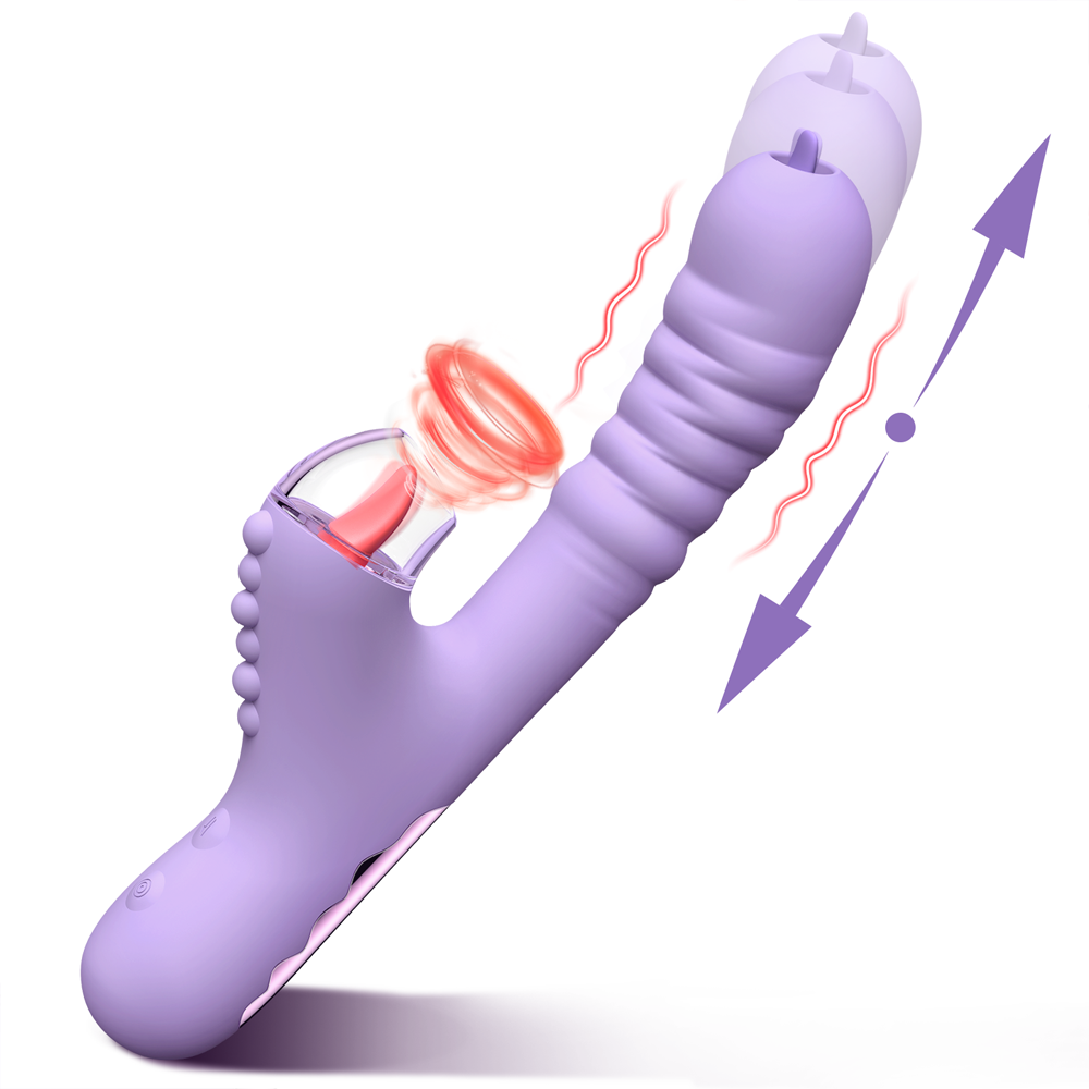 Lurevibes - Small Dinosaur Vibrator - Multi-frequency Telescopic Tongue Sucking Clit Stimulation Vibrator Lurevibes