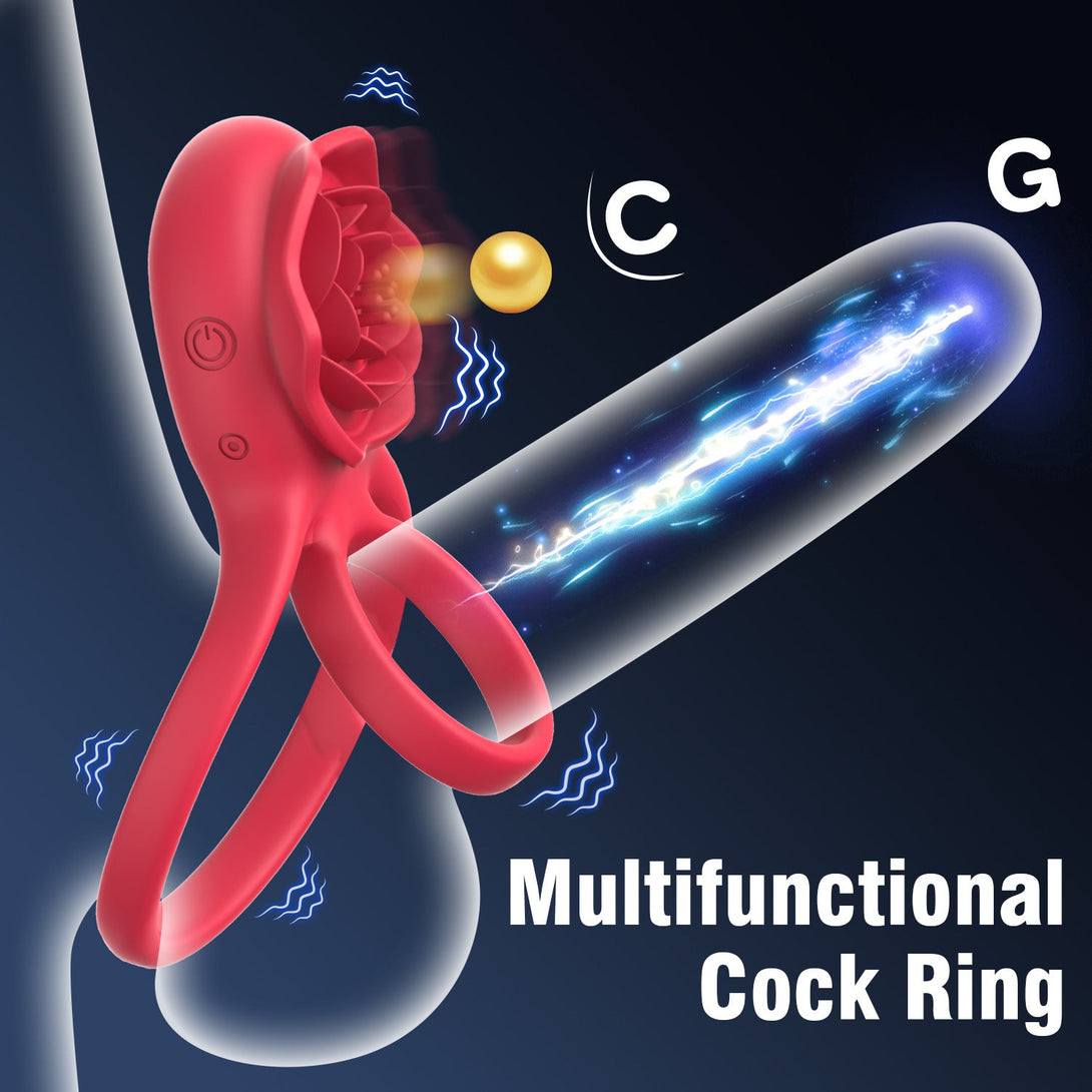 Rose Cock Ring Vibrator & Clit Stimulator Lurevibes