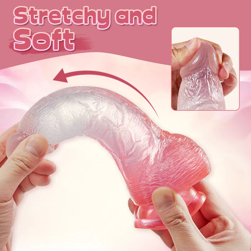 Crystal Jelly Dildo With Strong Suction Cup Huge Dildo 8 Inch Lurevibes