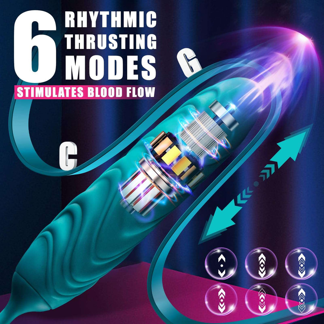 Lurevibes - Big Mouth 3in1 Rose shaped Vibrator With 9 Tongue Licking & 6 Thrusting G Spot Dildo Lurevibes