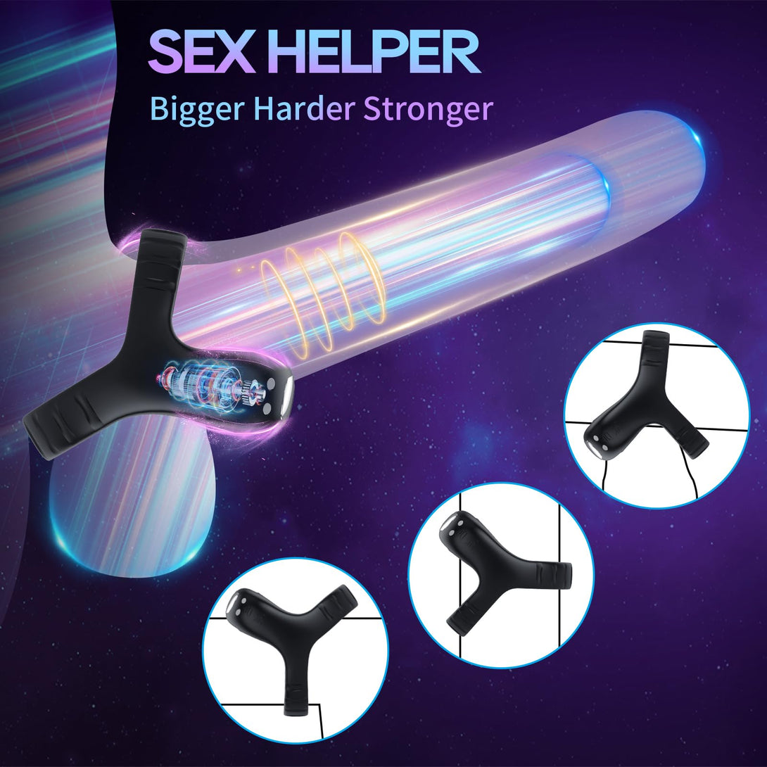 Lurevibes - Vibrating Cock Ring with APP, Triangular Penis Ring with 10 Vibration Modes Lurevibes