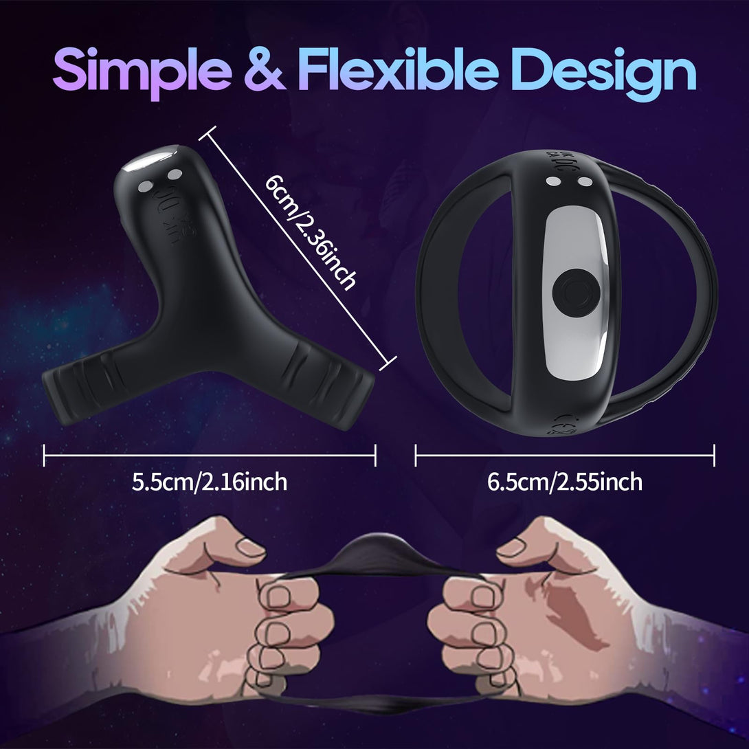 Lurevibes - Vibrating Cock Ring with APP, Triangular Penis Ring with 10 Vibration Modes Lurevibes