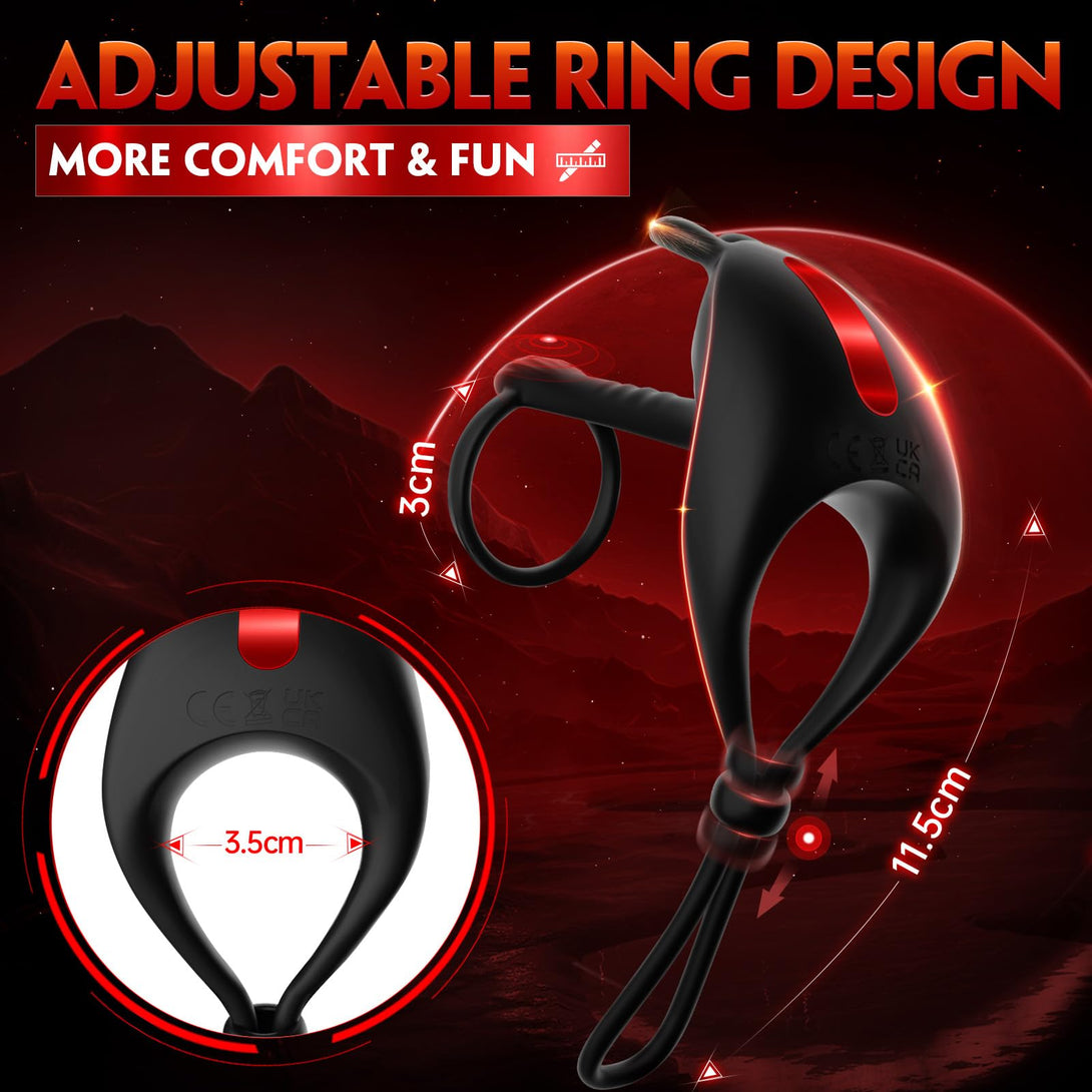 Lurevibe -Bunny RIng Vibrating Cock Ring with 2 Penis Ring Penis Sleeve Mens Sex Toys Lurevibes