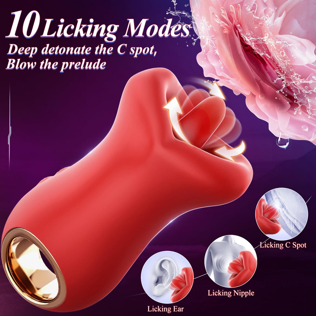 Lurevibes- 3IN1 Handle Mouth-Shaped 10 Tongue Licking Kissing Lurevibes