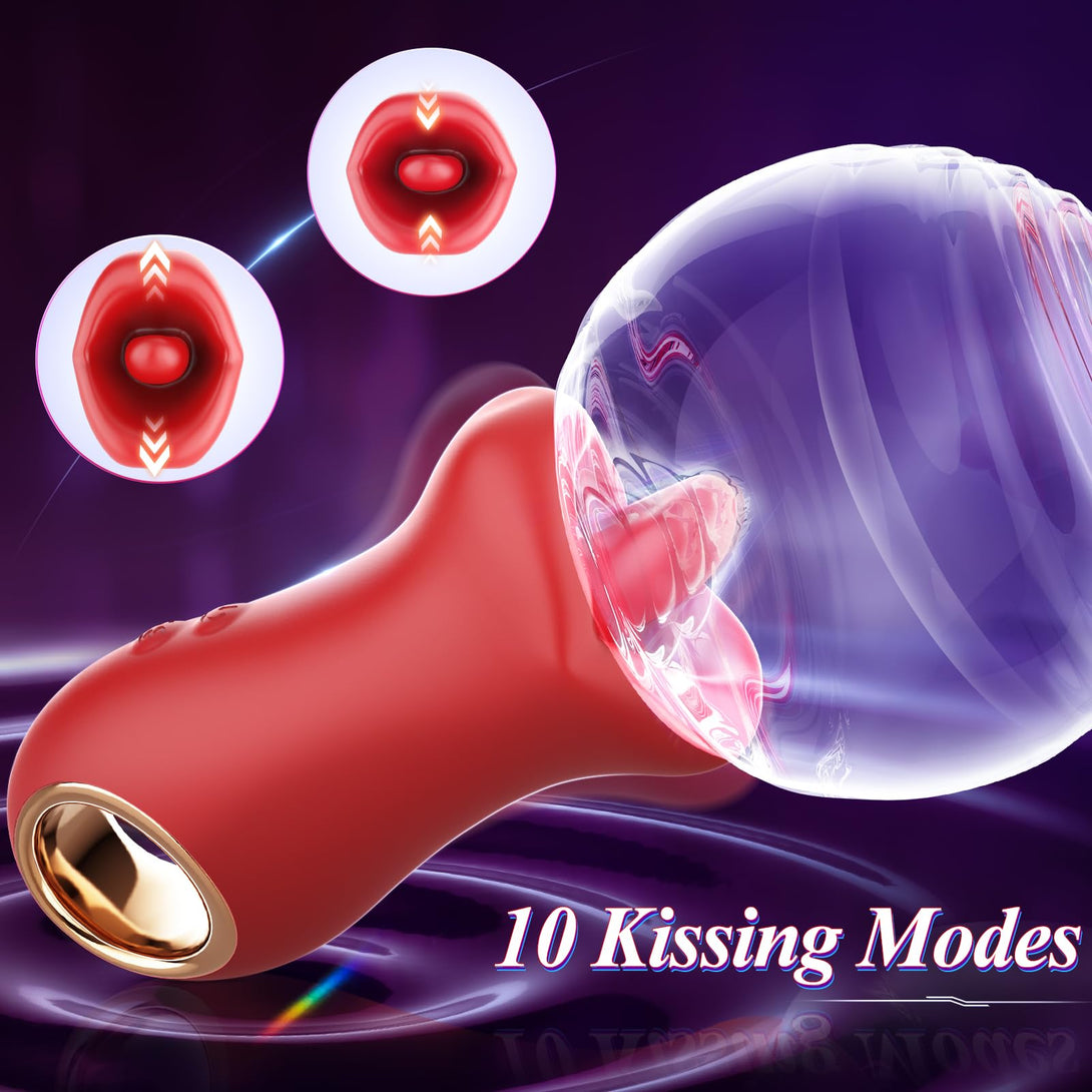 Lurevibes- 3IN1 Handle Mouth-Shaped 10 Tongue Licking Kissing Lurevibes