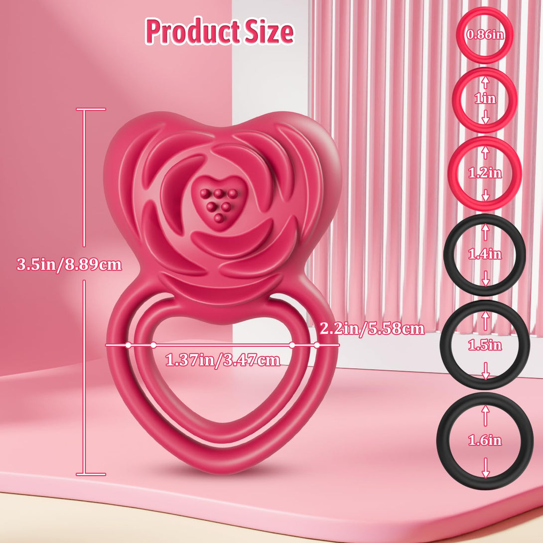 2 in 1 Vibrating Cock Ring Rose Vibrator Lurevibes