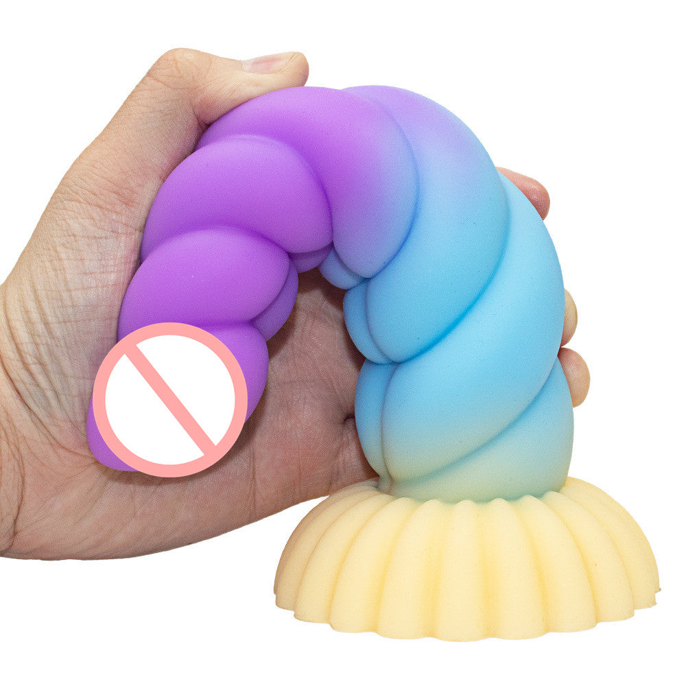 Colorful Braid Dildo Vibrator Liquid Silicone Anal Plug Lurevibes