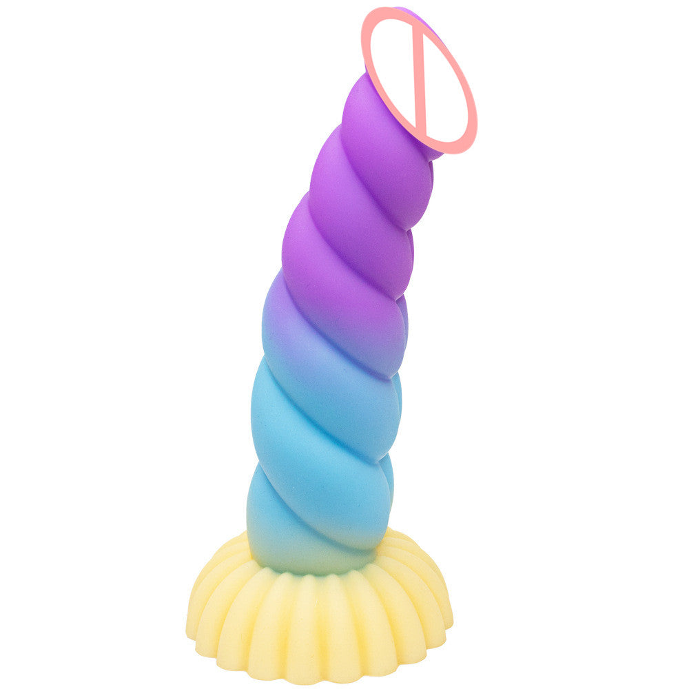 Colorful Braid Dildo Vibrator Liquid Silicone Anal Plug Lurevibes