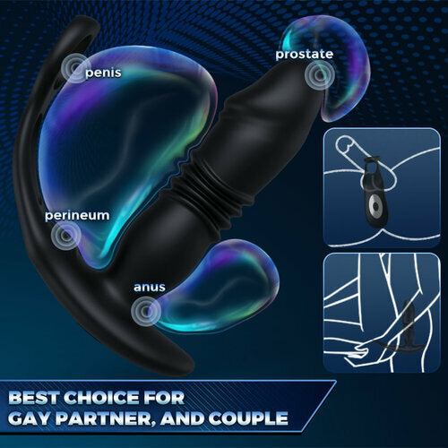 3 -Thrusting & 12 -Vibrating Cock Rings Prostate Massager Lurevibes