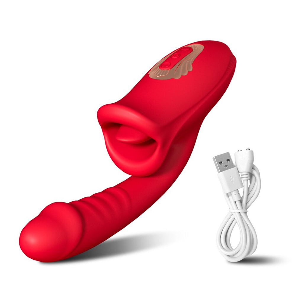 Lurevibes - Rose Muncher Mouth Shaped Lip Biting Vibrator With G Spot Vibrator Lurevibes