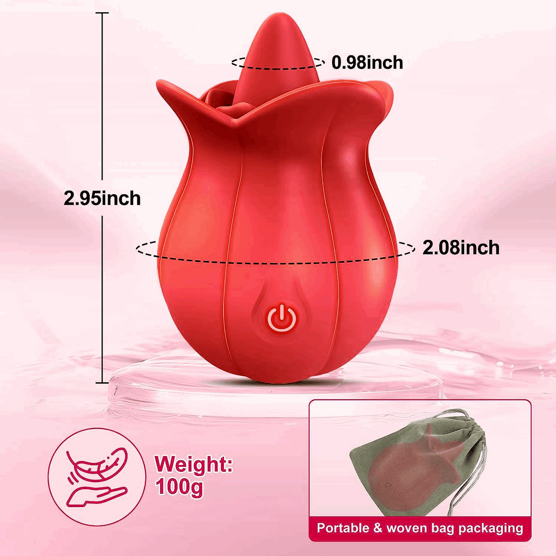 10 Speeds Rose Vibrator With Tongue sexdolltoy.store