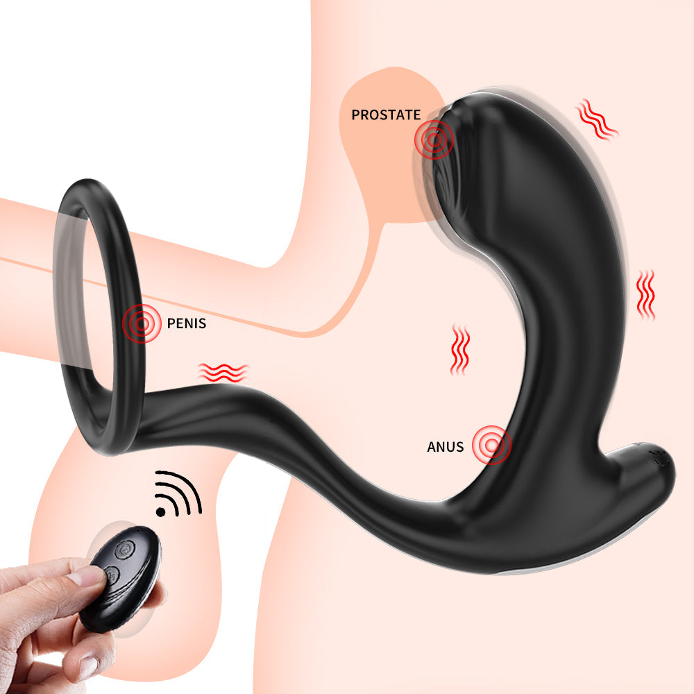 Greedy Finger Male Vibrating Clip Prostate Massager With Cock Ring Lurevibes