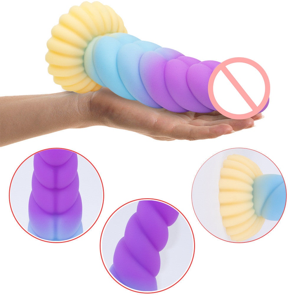 Colorful Braid Dildo Vibrator Liquid Silicone Anal Plug Lurevibes