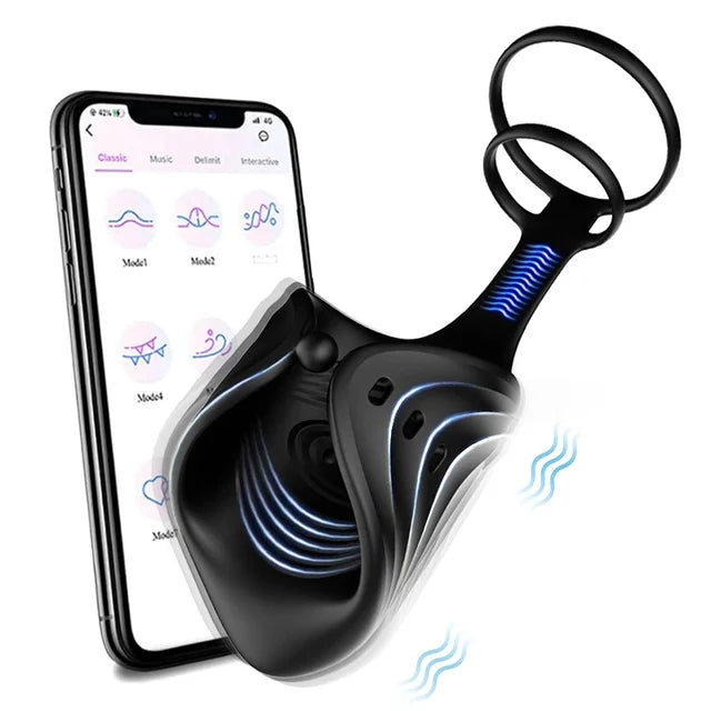 App Wireless Control Cock Ring Adjustable Vibrator Male Penis Trainer Lurevibes