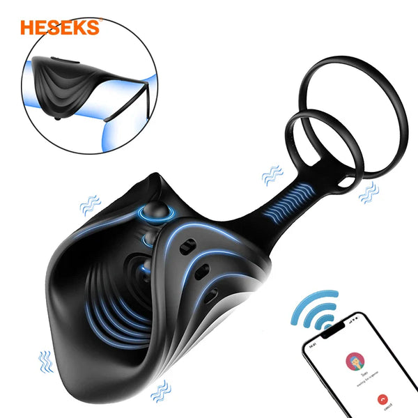 App Wireless Control Cock Ring Adjustable Vibrator Male Penis Trainer Lurevibes