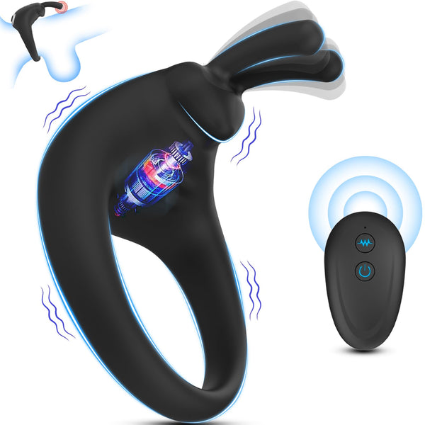 Lurevibes - Rabbit Vibrating Cock Ring Adult Sex Toys with Clitoral Vibrator Lurevibes