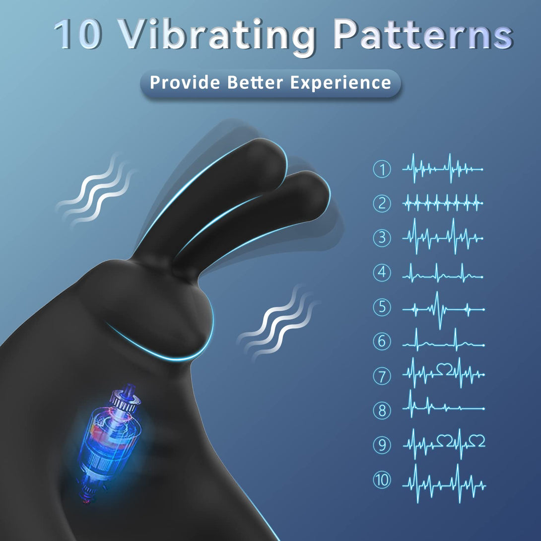 Lurevibes - Rabbit Vibrating Cock Ring Adult Sex Toys with Clitoral Vibrator Lurevibes