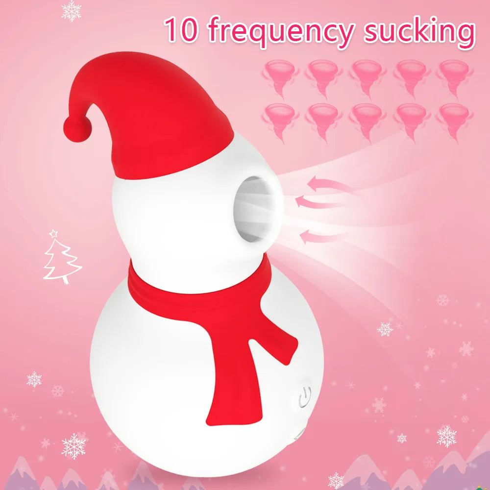 Christmas Snowman Vacuum Powerful Sucking Vibrator Lurevibes