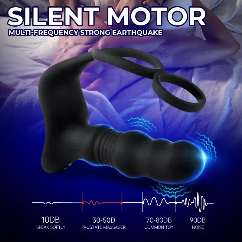 Massager Masturbation 9 Frequency Remote Control Anal Vibrator with Cock Ring Lurevibes