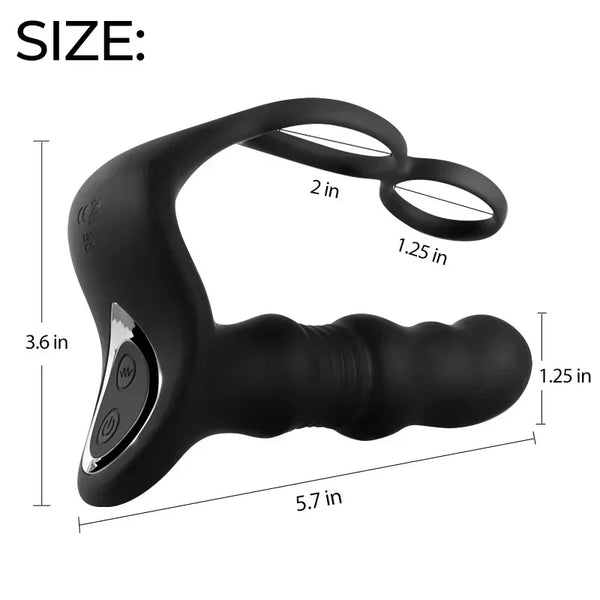 Massager Masturbation 9 Frequency Remote Control Anal Vibrator with Cock Ring Lurevibes