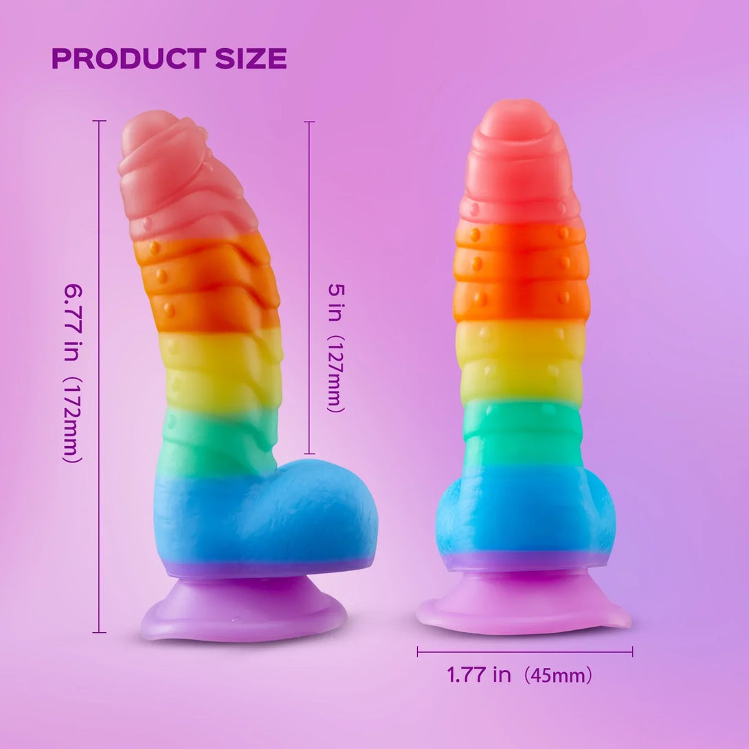 Pride - Rainbow Silicone Suction Cup Dildo Strap-On Harness Kit Lurevibes